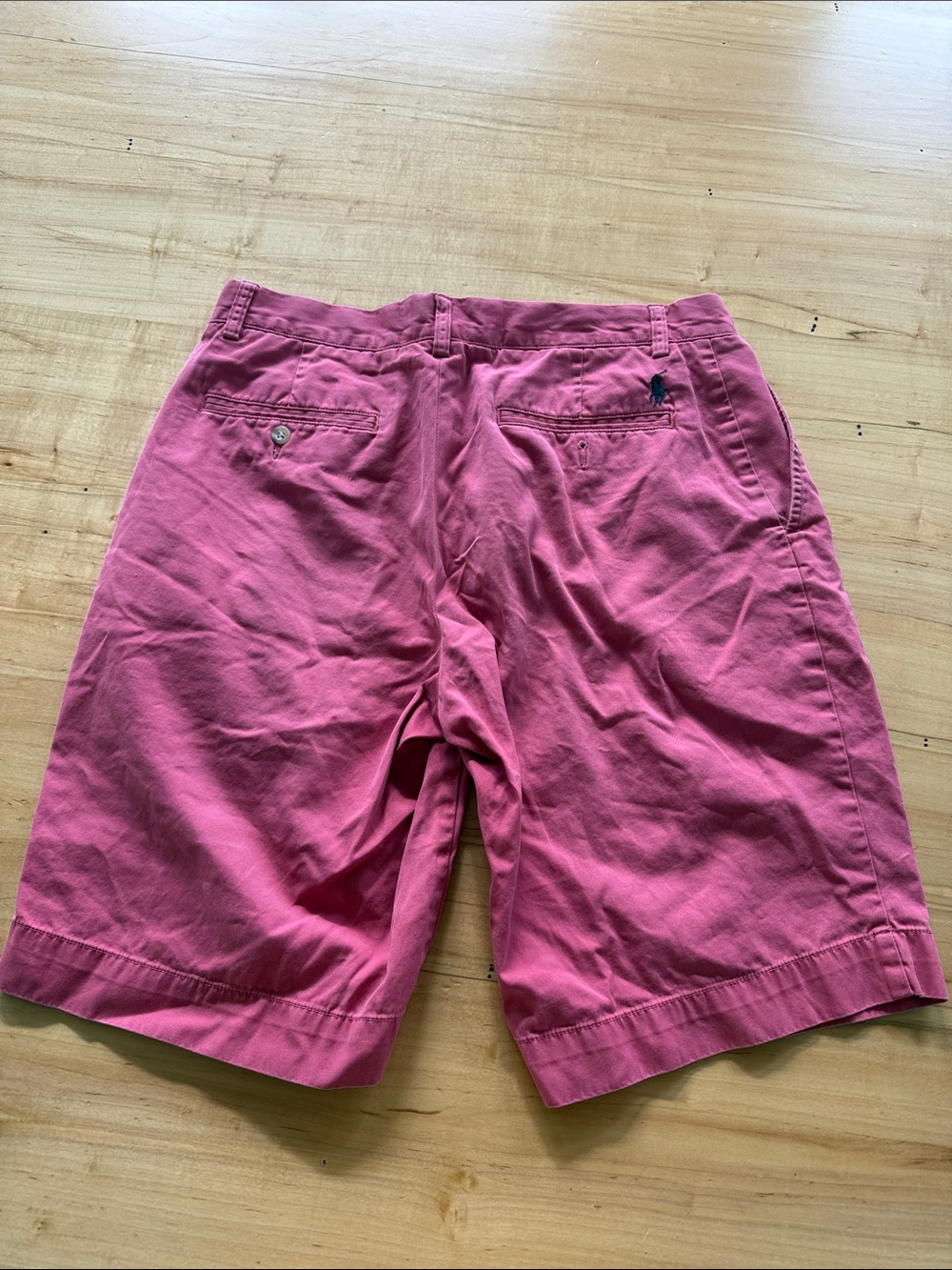 Polo by Ralph Lauren Coral Flat Front Cotton Shorts, 32” - Picture 2 of 5